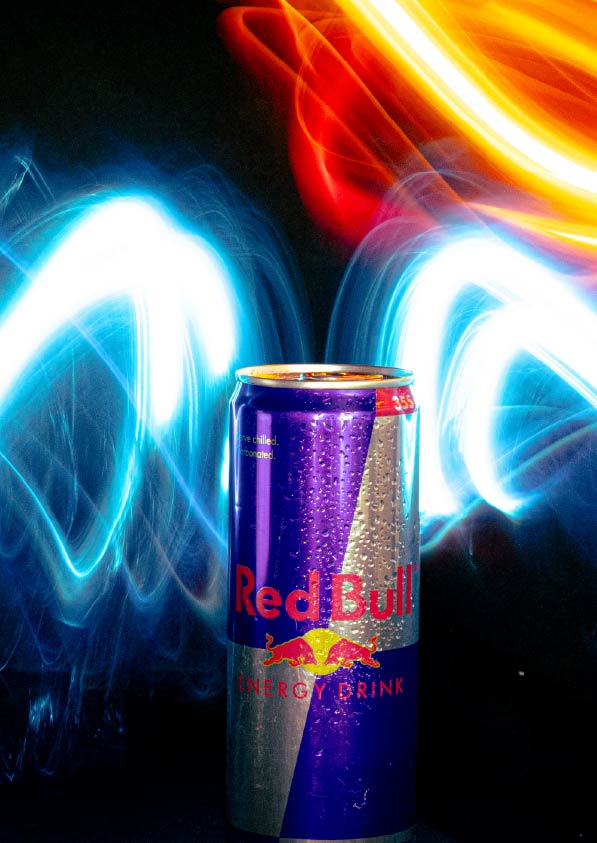Red Bull Light Painting Product Photography
